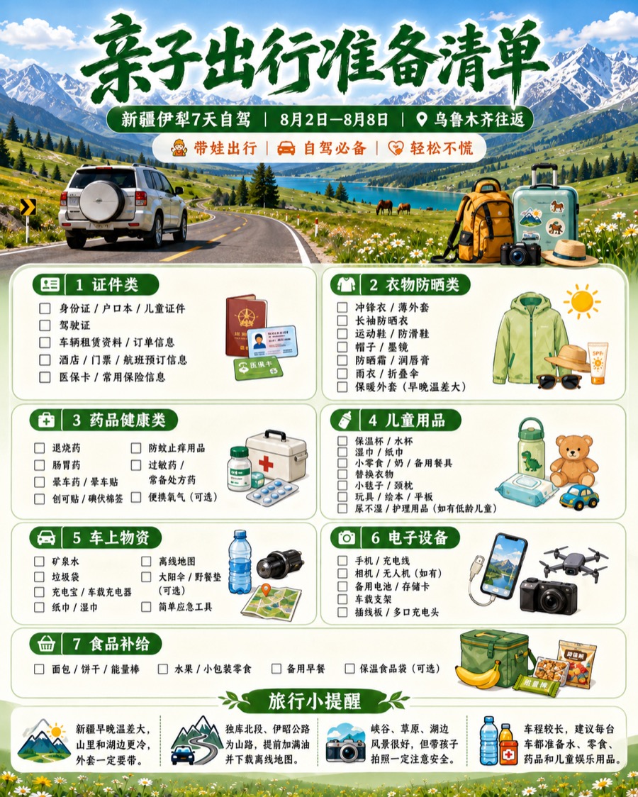 出行准备清单